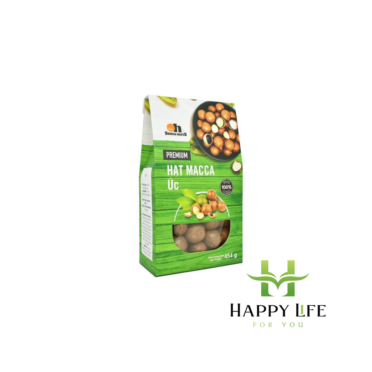 HẠT MACCA ÚC NỨT VỎ NƯỚNG hộp 500g