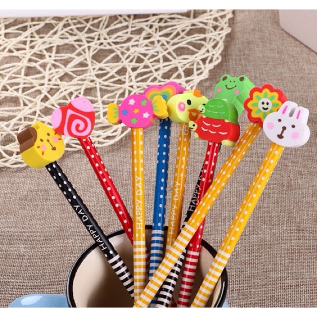 Bút Chì Gỗ Đầu Tẩy Động Vật Cute