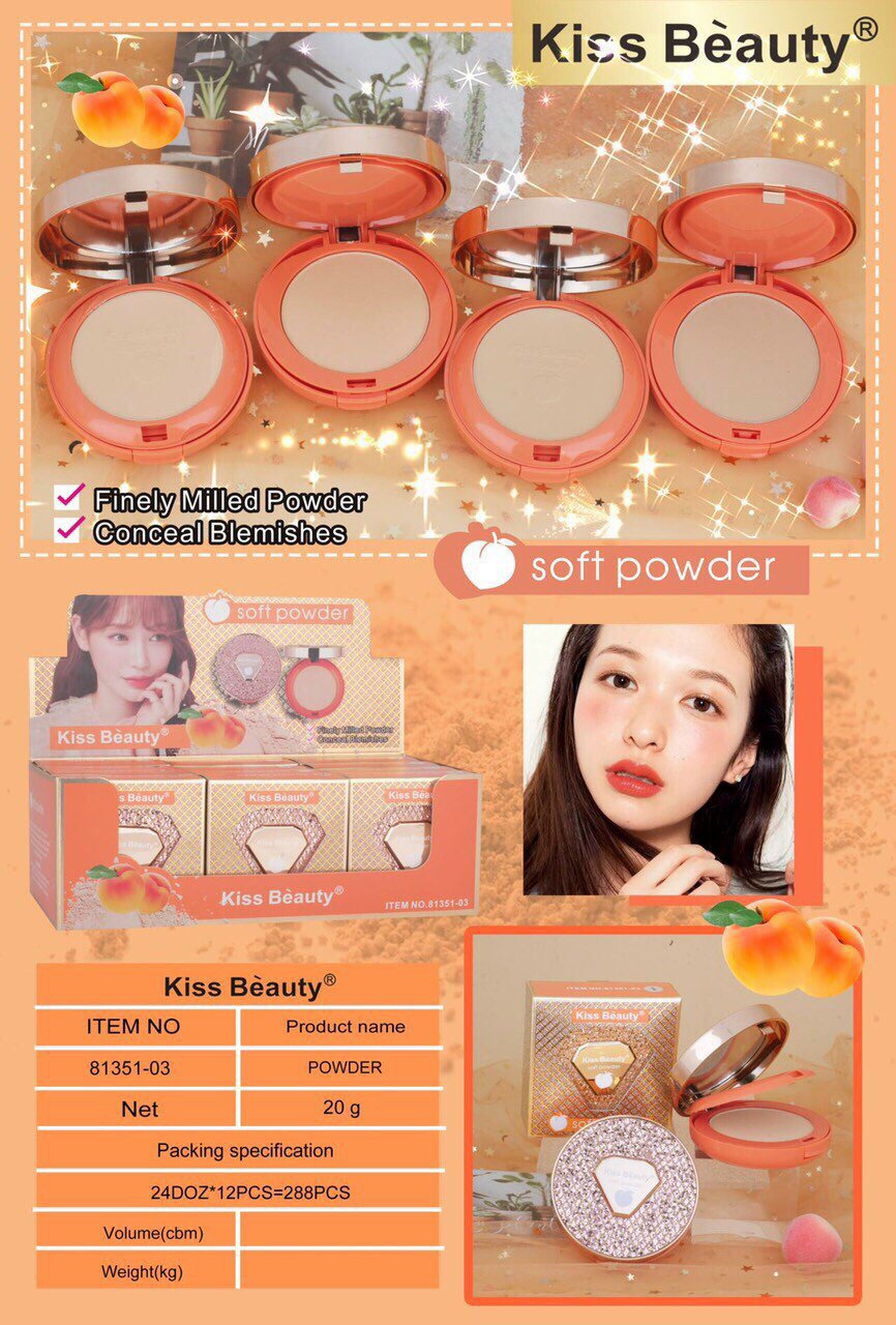 Phấn phủ 2 tầng kiss beauty mẫu siêu đẹp