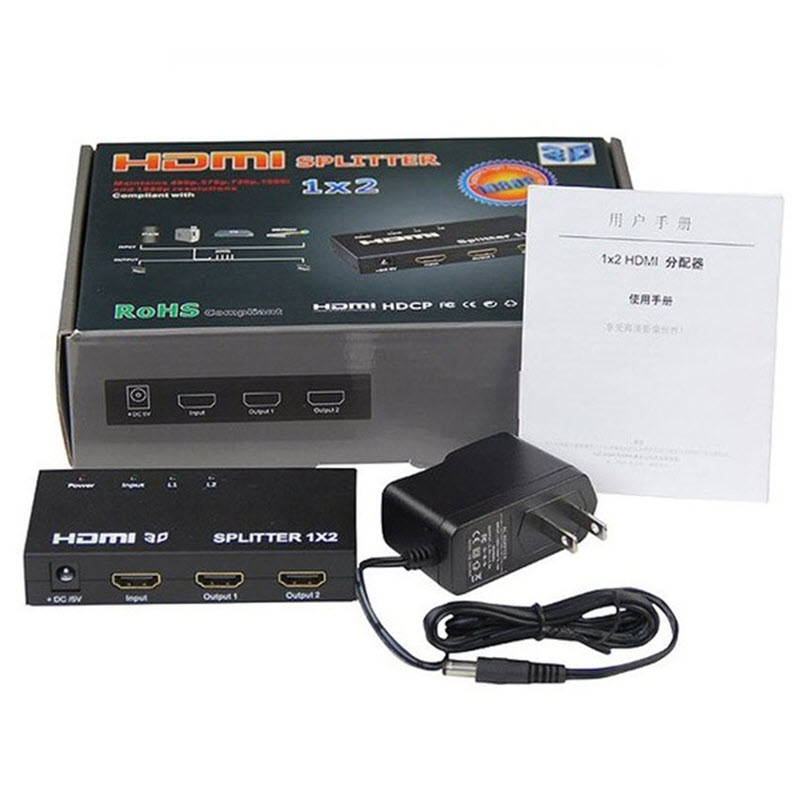Bộ chia HDMI Splitter 1 ra 2 Full HD 1080P chất lượng cao