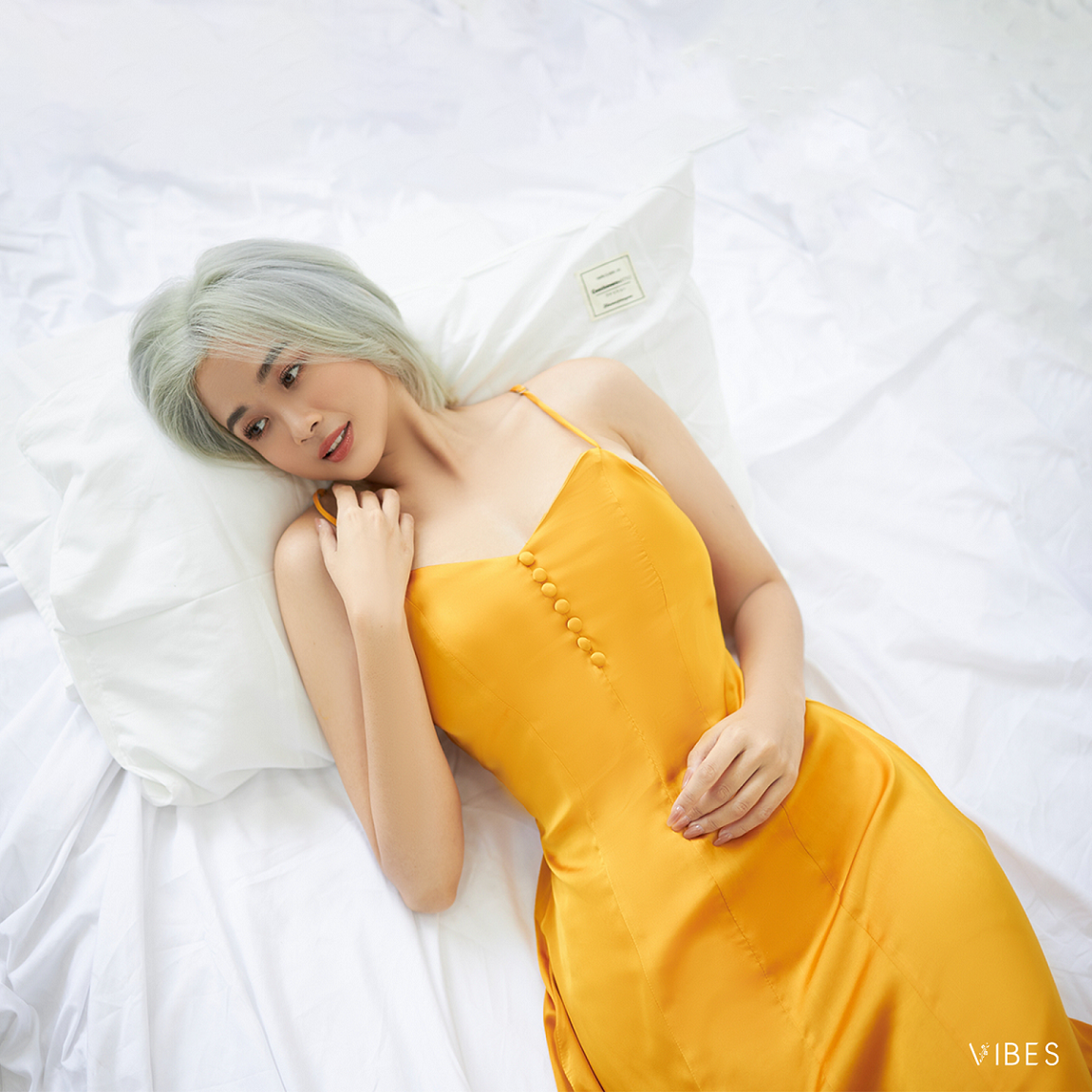 VIBES Váy ngủ lụa trơn Lady Dress