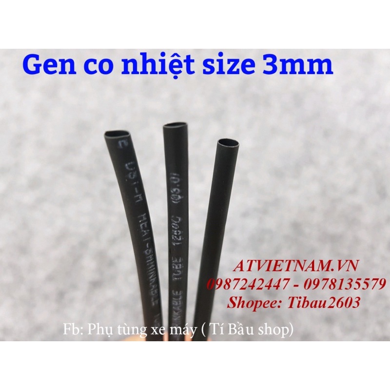 Gen co nhiệt size 3mm - Gen đốt phi 3mm ( bó 10 mét)