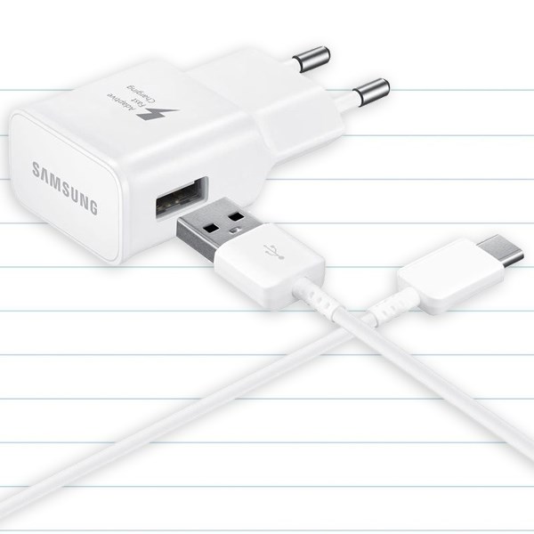 Bộ sạc nhanh dùng cho Samsung A50 (Cam Kết Sạc ZIN) (Adaptor Trắng nhám + Cable chuẩn type C) (Fast Charging)