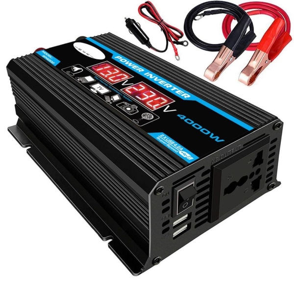 4000W 12V to 220V LED Car Power Inverter Converter Charger Adapter Dual USB Voltage Transformer Modified Sine Wave