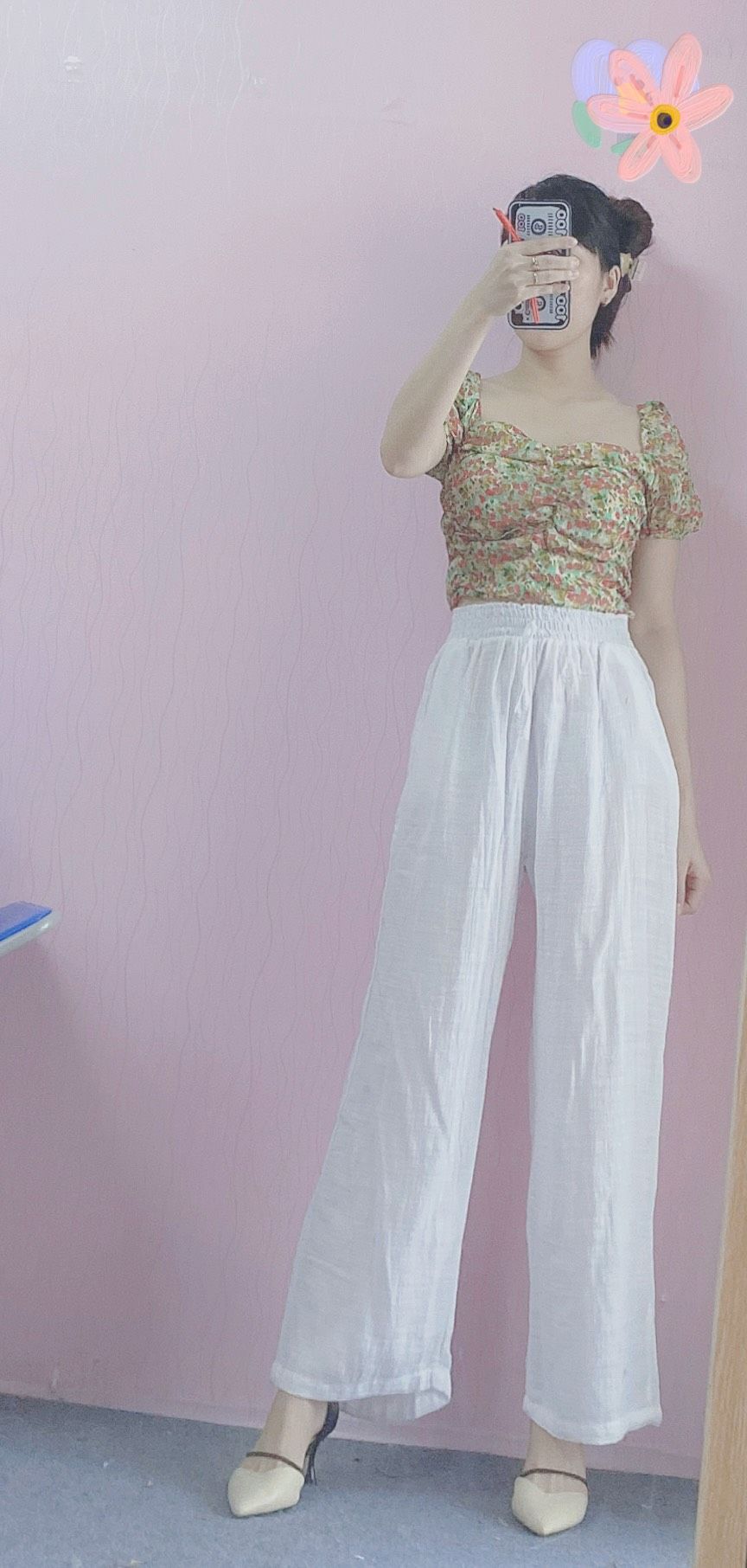 quần lưng cao ống rộng