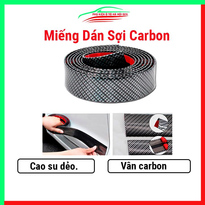 Miếng dán sợi carbon chống va chạm chống xước chống trượt 1 mét rộng 5cm