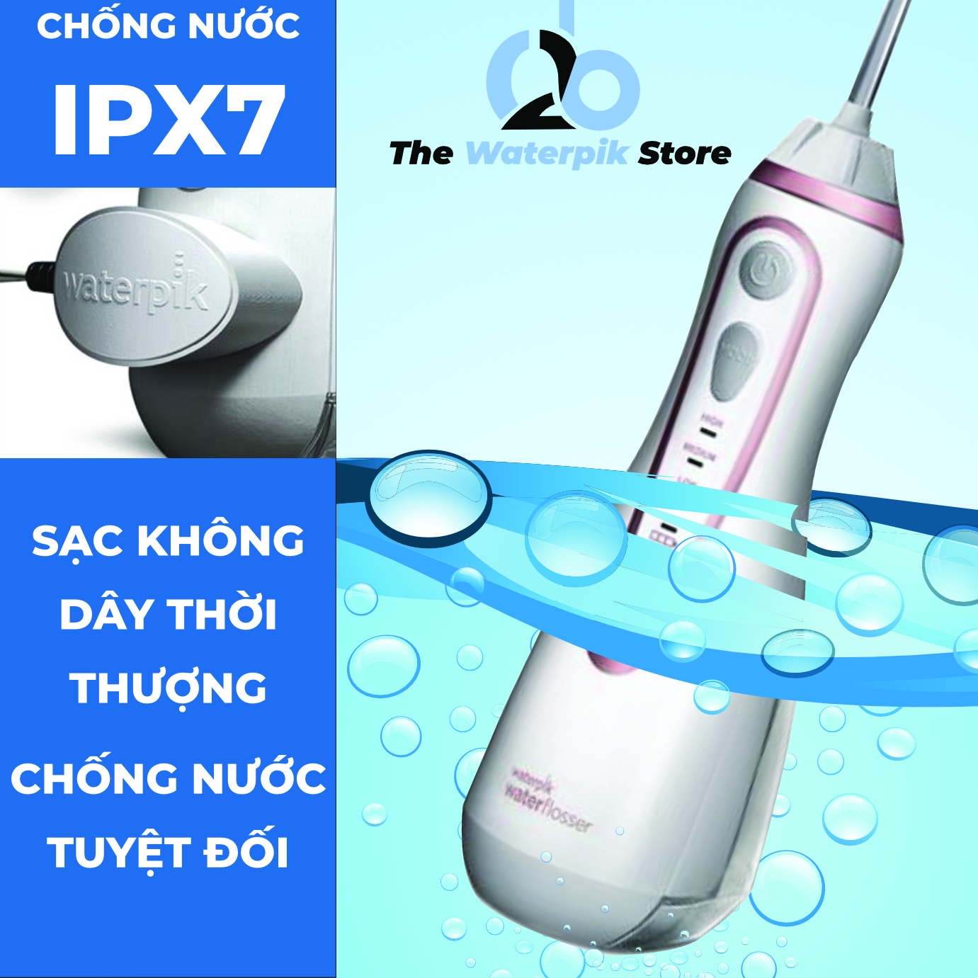 Tăm nước Waterpik 560 Cordless Advance. Thương hiệu đến từ Hoa Kỳ