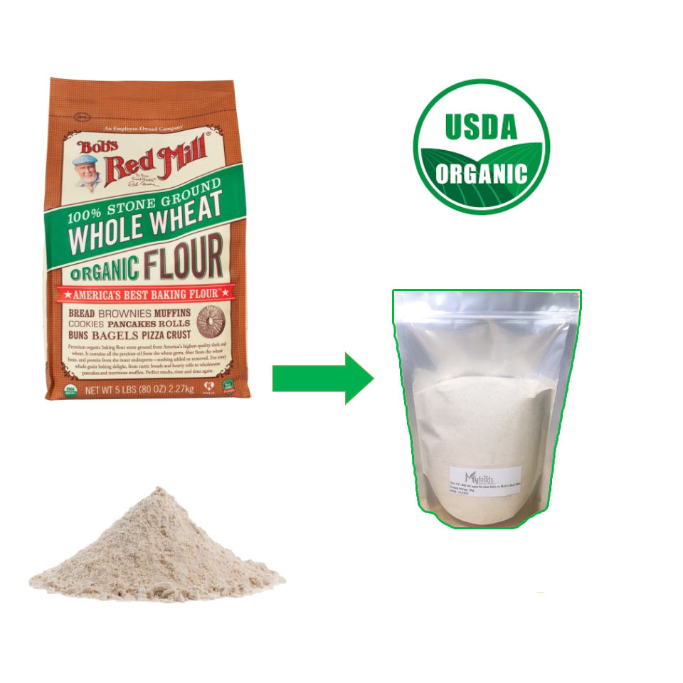 Bột mì nguyên cám hữu cơ Bob's red mill [Túi zip 500g - 1kg]