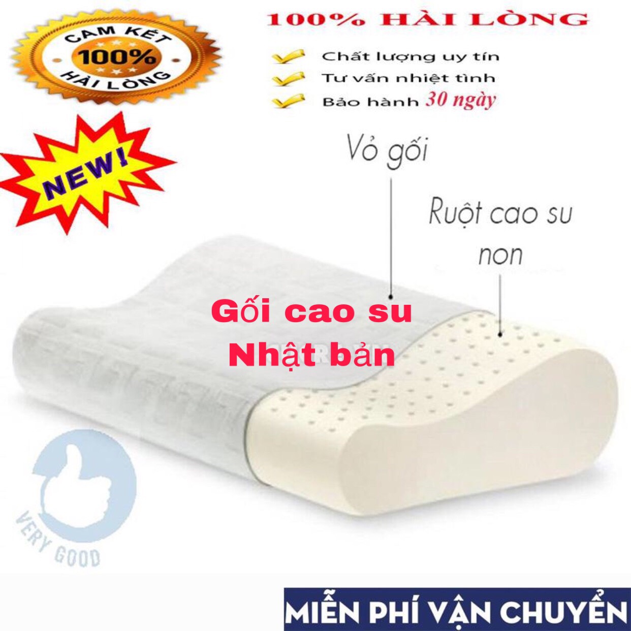 [HCM]Gối Ngủ Cao Su Non Nhật Bản - Gối Cao Su Non thiên nhiên Chống Đau CổVaiGáyThành Phần 100- Cao Su Tự Nhiên