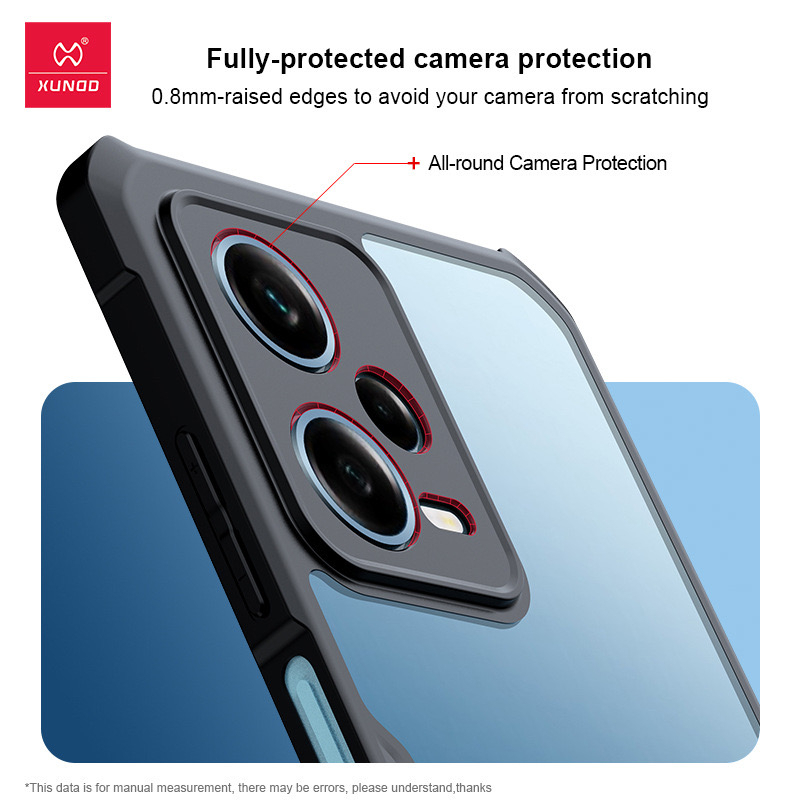 Ốp lưng XUNDD Redmi Note 13 / Note 12 / Note 12 Pro 4G,5G / Note 12 Pro Speed/ Note 12 Turbo / Poco X5 , Măt lưng trong suốt viền tpu chống