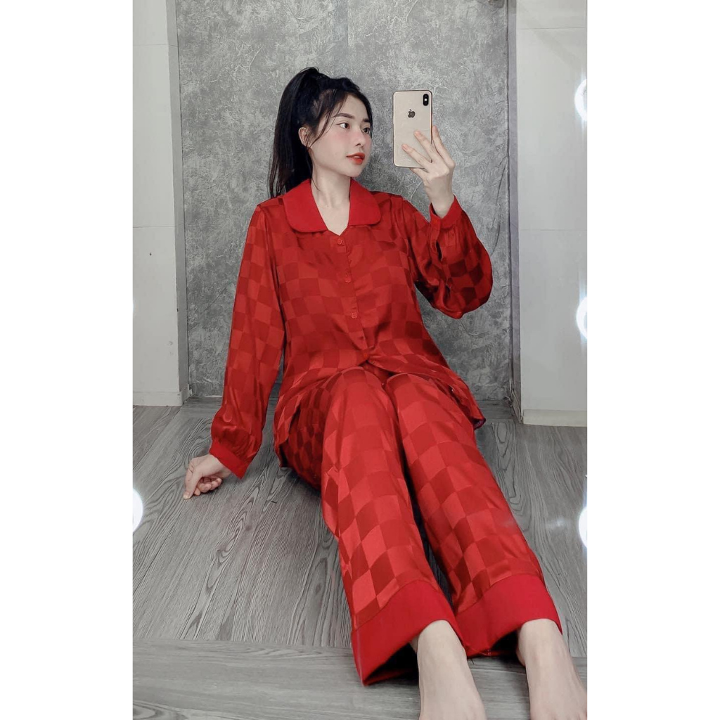Bộ lụa gấm họa tiêt ô vuông cao cấp