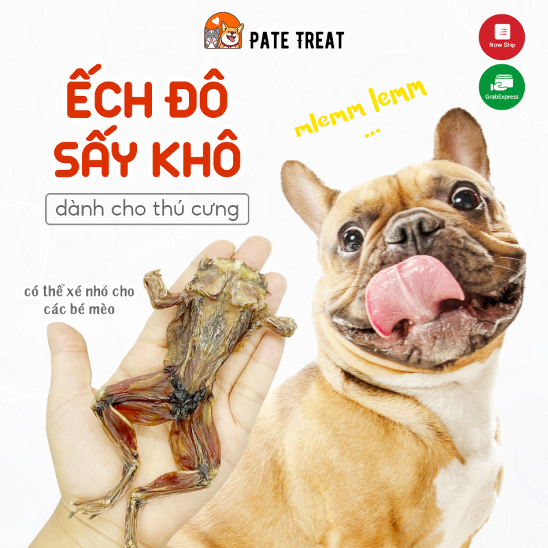 Thức ăn cho chó mèo treat bánh thưởng đồ ăn cho chó Pate Treat ếch sấy khô