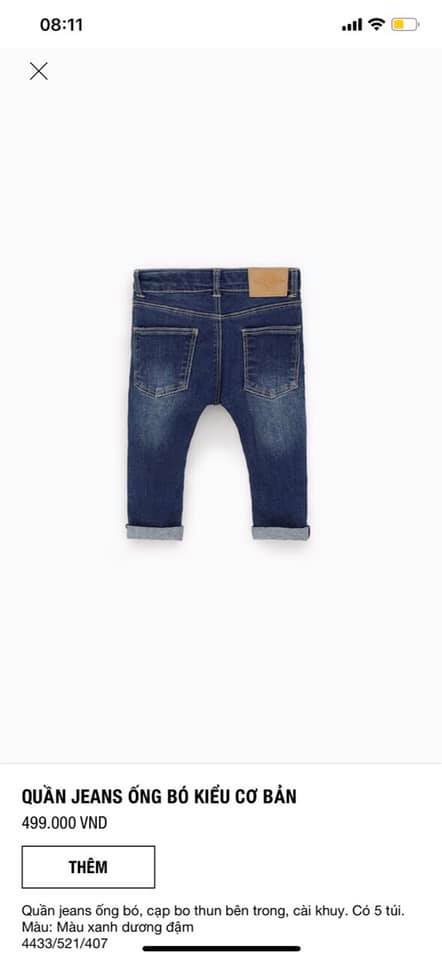Quần bò Zara bé trai dư xịn