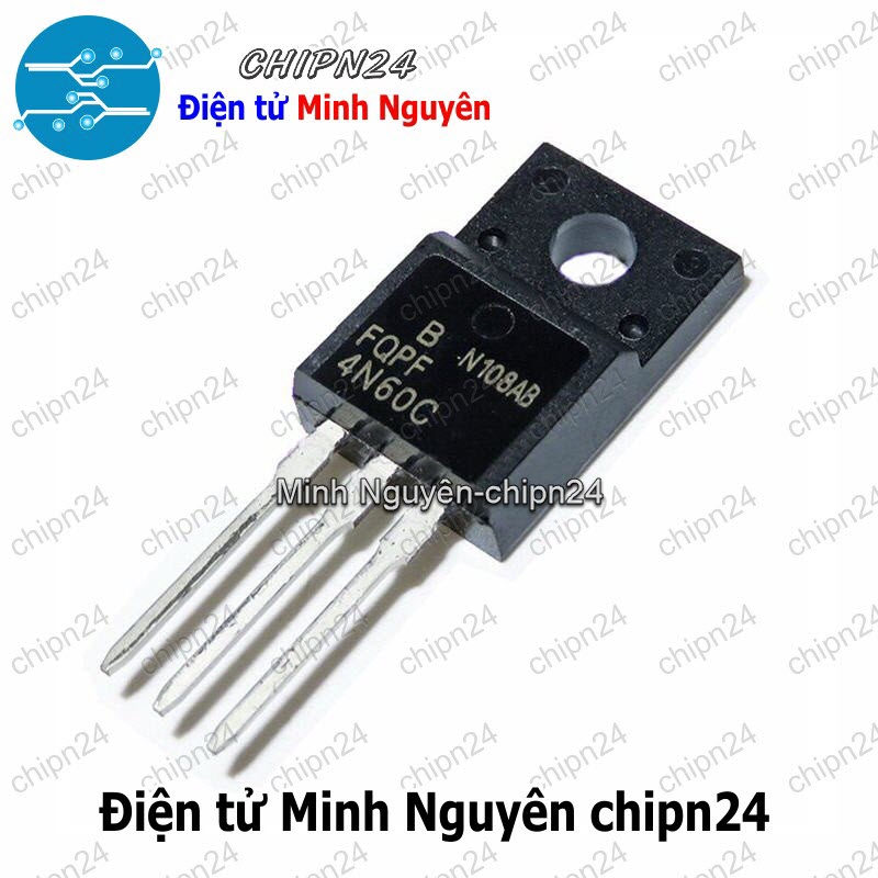 [2 con] (KT1) Mosfet 4N60 TO-220F 4A 600V Kênh N (FQPF 4N60C FQPF4N60C) - HH003063