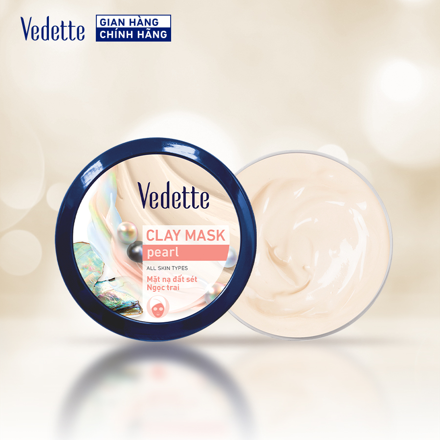 Mặt nạ đất sét ngọc trai 145g vedette - thanh lọc & tươi trẻ làn da