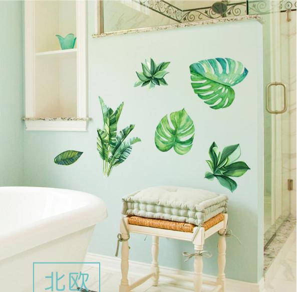 [HCM]Decal trang trí tường - Lá Dương Xỉ Xanh 02-BA009