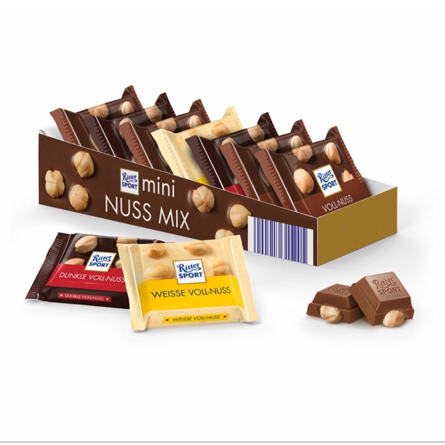 Sô cô la Ritter Sport Mix Mini Tower Chocolate 133g, Nut Selection