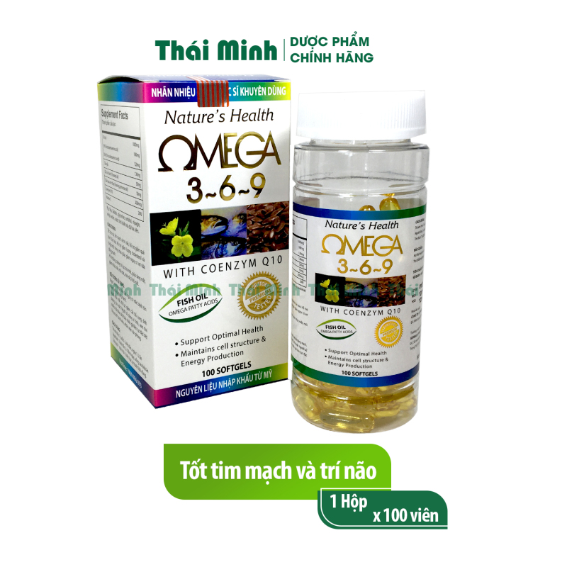 Omega 369 từ dầu cá chứa DHA EPA và dầu hoa anh thảo - Omega 3 6 9 Nature Health tốt cho mắt và tim mạch omega369