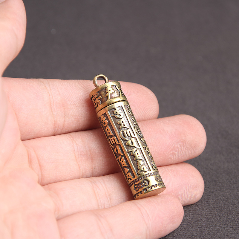Tượng Nhỏ Phong Thủy Bằng Đồng Kiểu Dáng Trụ Kinh Luân (Kích Thước: 1.1 x 3.8cm)