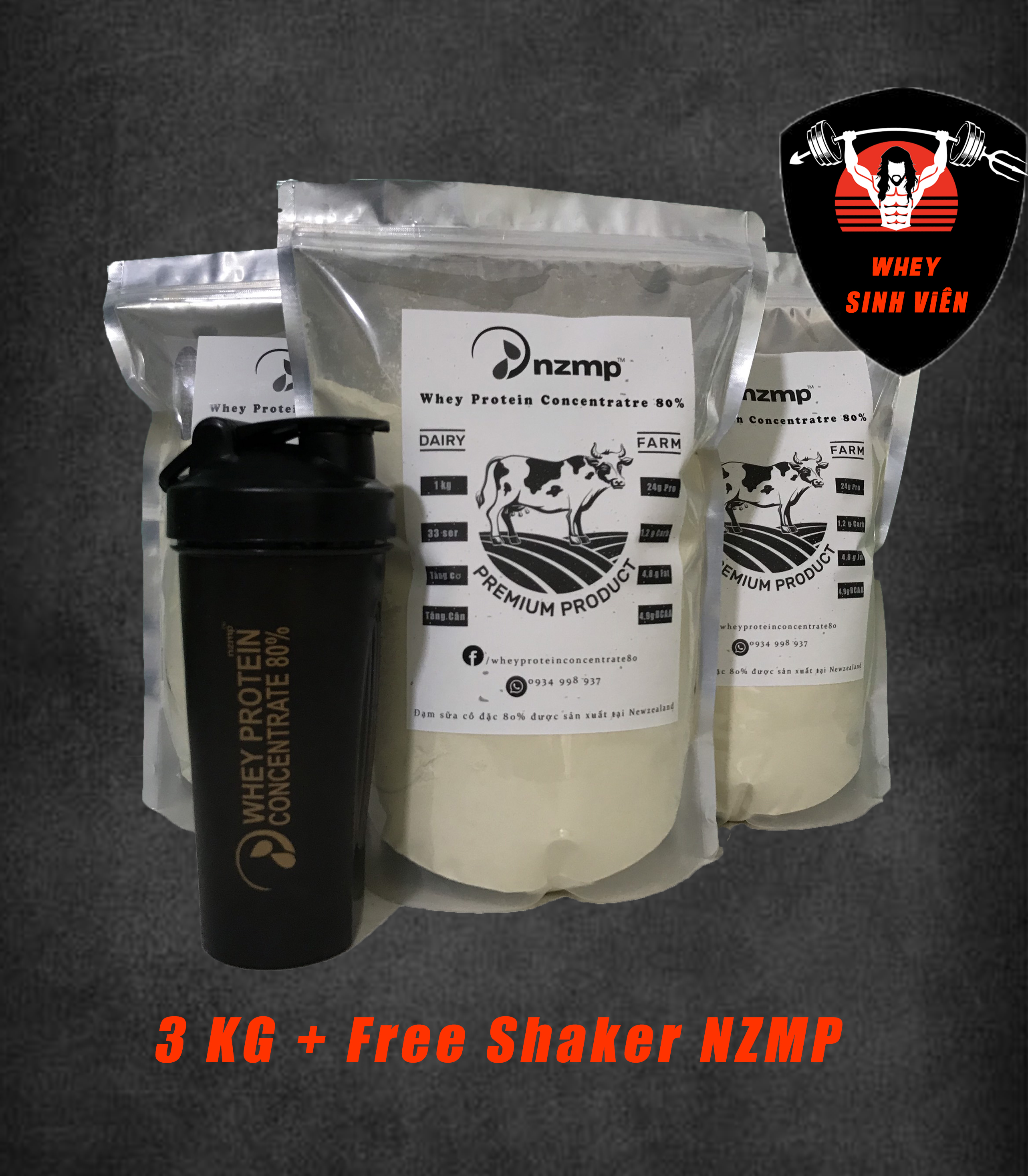 Whey 80% NZMP - Tăng cơ, tăng cân ( Không fake, trộn )