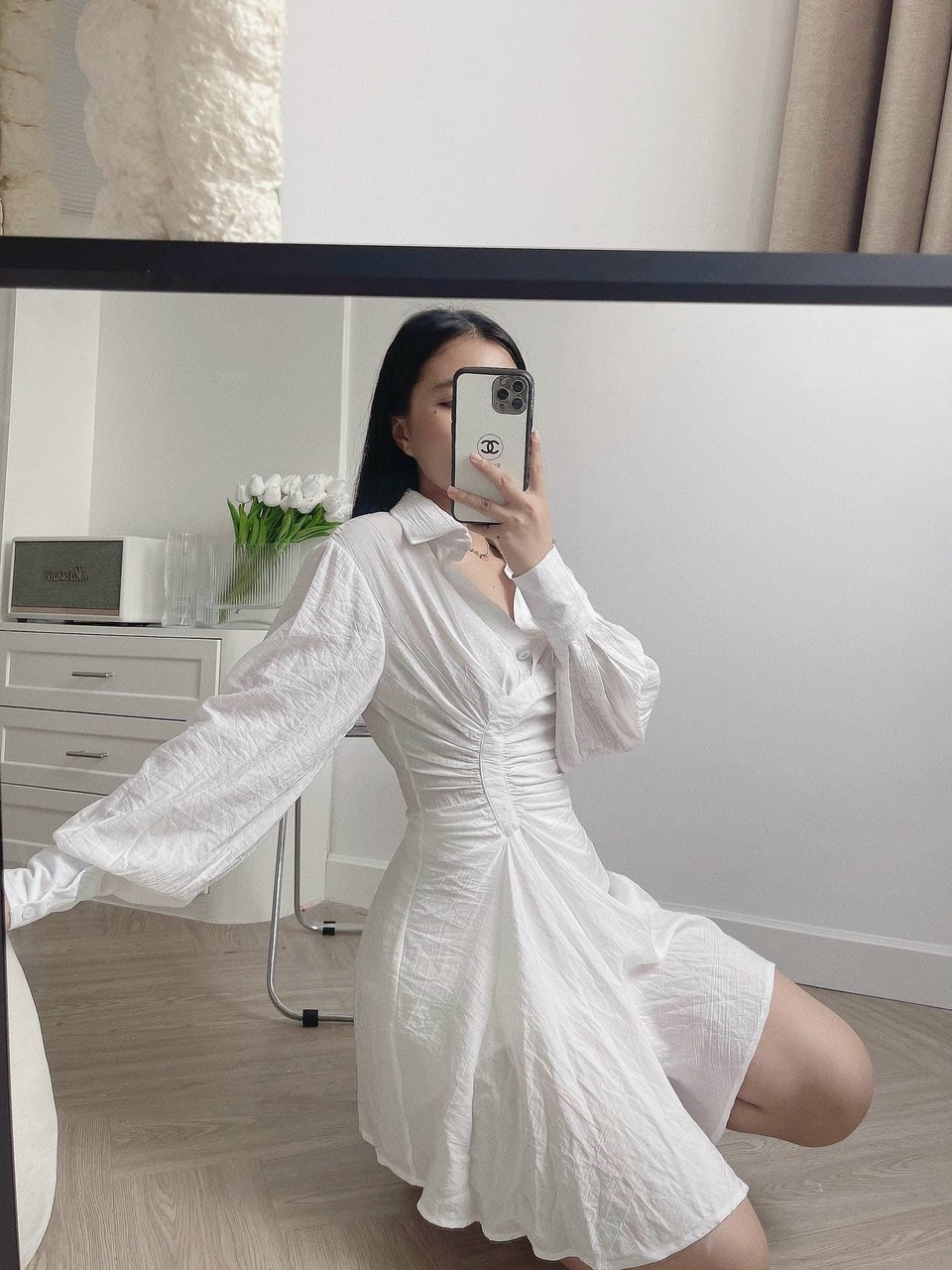 ĐẦM KIỂU CỔ SƠ MI TAY DÀI CAO CẤP