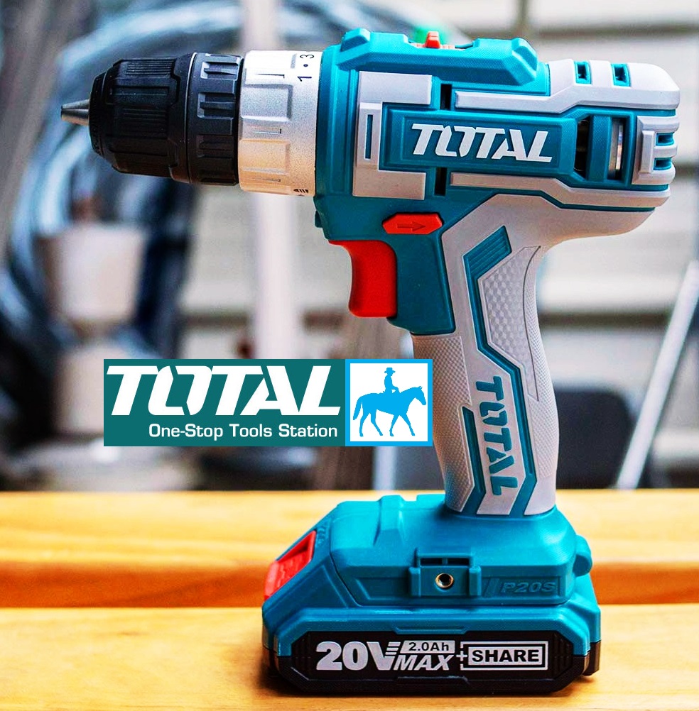 Máy Khoan Pin Lithium 20V TOTAL TDLI20024 Bao Gồm Pin và Đế Sạc Túi dựng 13inch