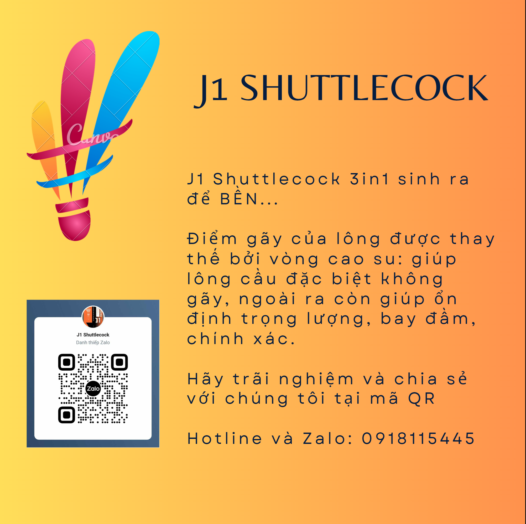 Quả cầu J1 Siêu Bền(3 trong 1), tốc độ 73-74-75
