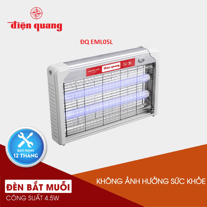 [NGĂN CHẶN CORONA] Đèn bắt muỗi Điện Quang EML05L 40m2 KT (45*23*5cm)