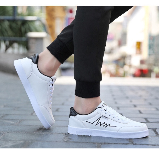 Giày thể thao sneaker nam In Nhịp Tim Đen