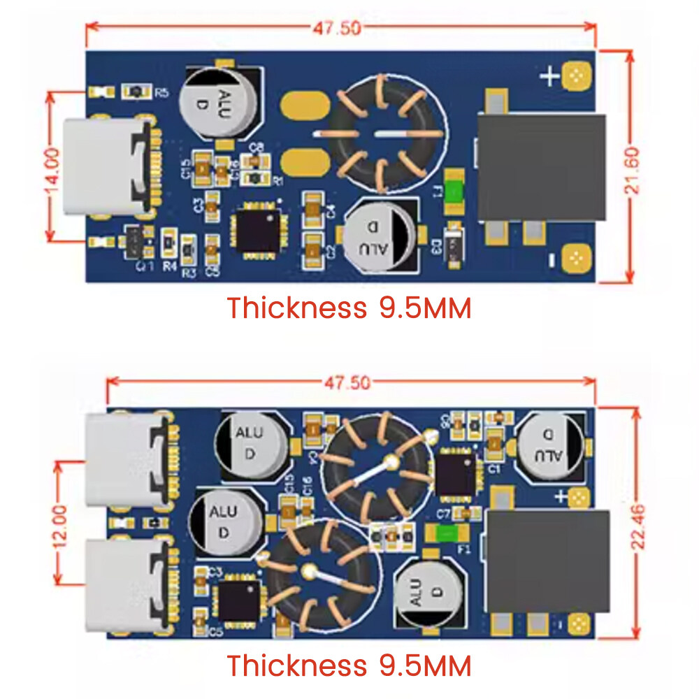 Ziqqucu  30W bảng sạc nhanh sạc hỗ trợ giao thức pd3.0/PPS/QC3 DC bước xuống DIY sửa đổi mô-đun
