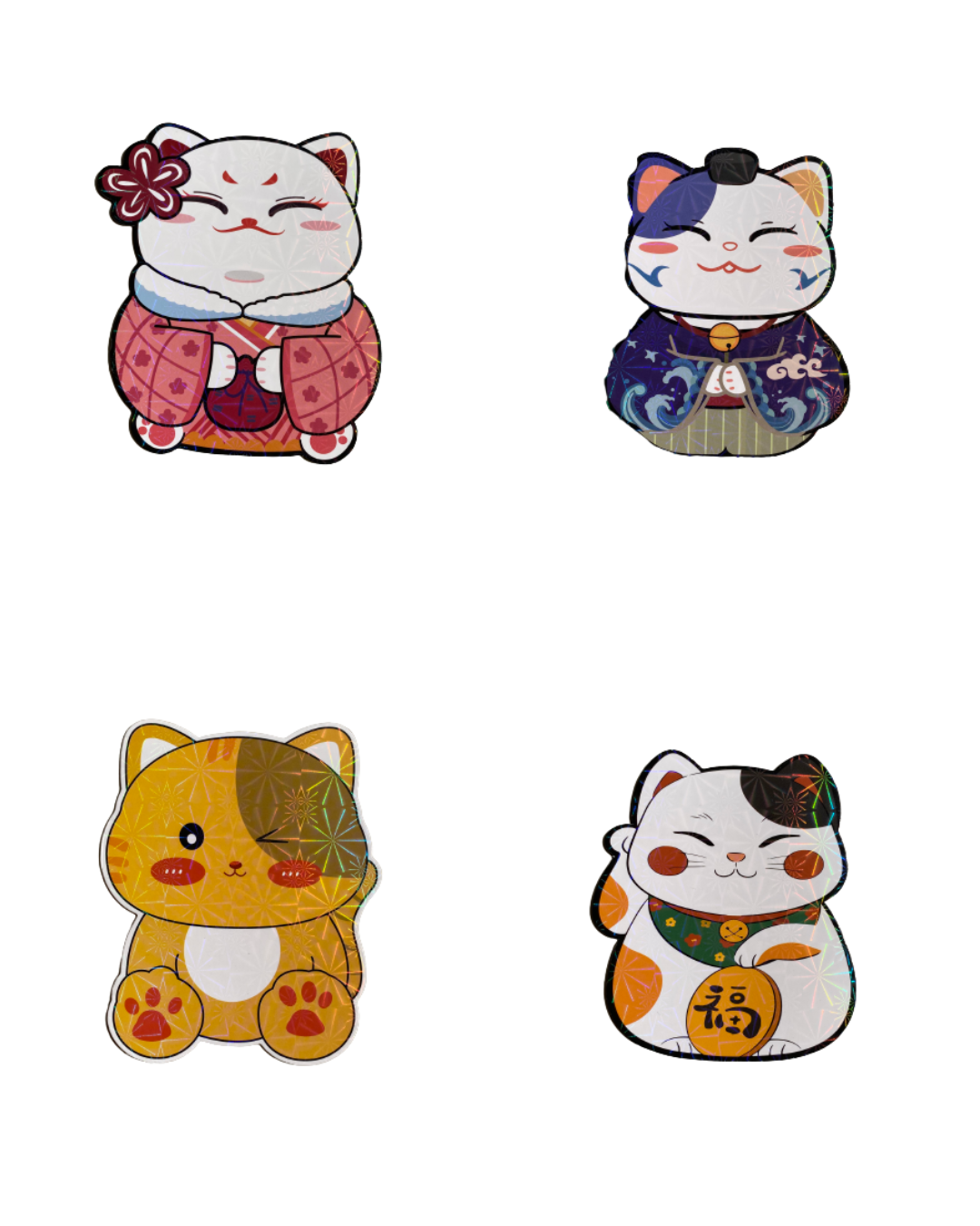 Combo Bao lì xì Tết mèo Chibi idée