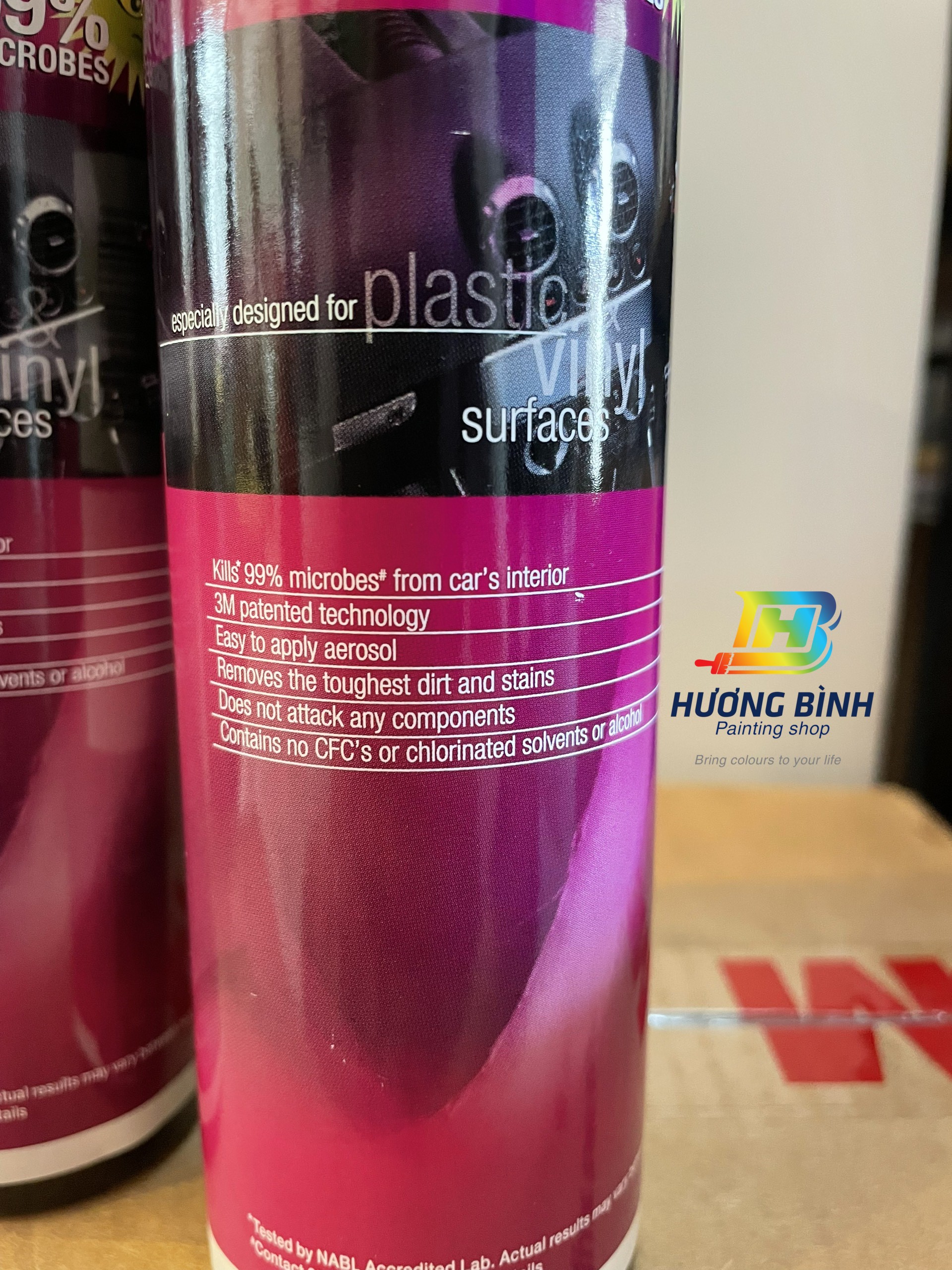 3M Anti-Microbial Plastic Cleaner - Dung dịch bọt vệ sinh nội thất ô tô (da, nhựa)