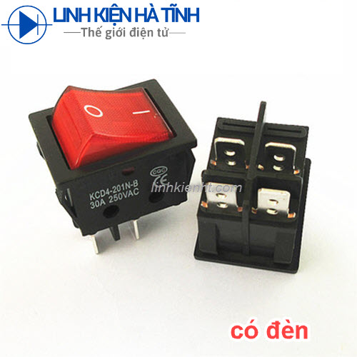 Công tắc máy hàn 30a kcd4 có đèn, không đèn 4 chân
