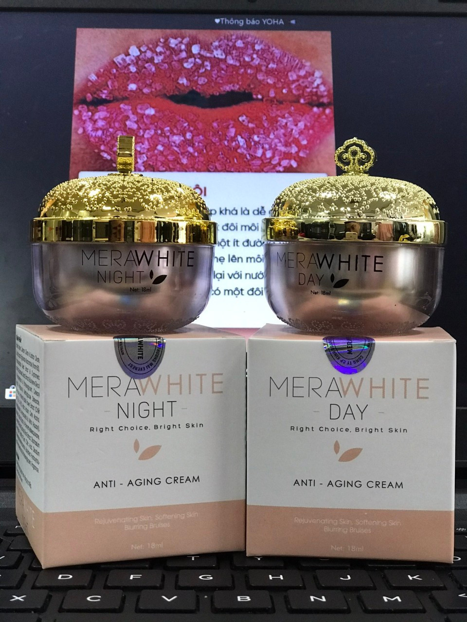 [HCM]Bộ 2 Kem Merawhite Chính Hãng 100% - Trắng Da Mờ Nám Tàn Nhang Chống Lão Hóa Da - Tặng Mặt Nạ Bơ Cao Cấp (Ngày & Đêm)