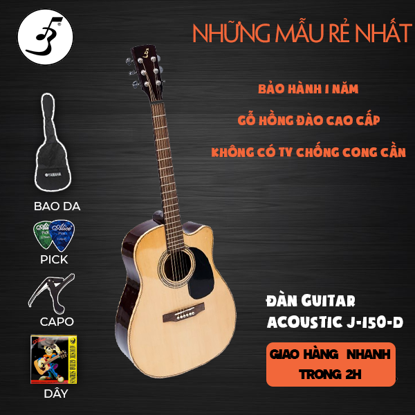Đàn Guitar Acoustic Ba Đờn J-150-D ( màu gỗ ) + Bao đàn cao cấp 3 lớp