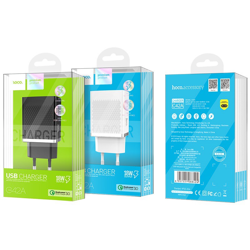 Củ sạc nhanh HOCO C42/C42A Qualcomm Quick Charge 3.0 18W