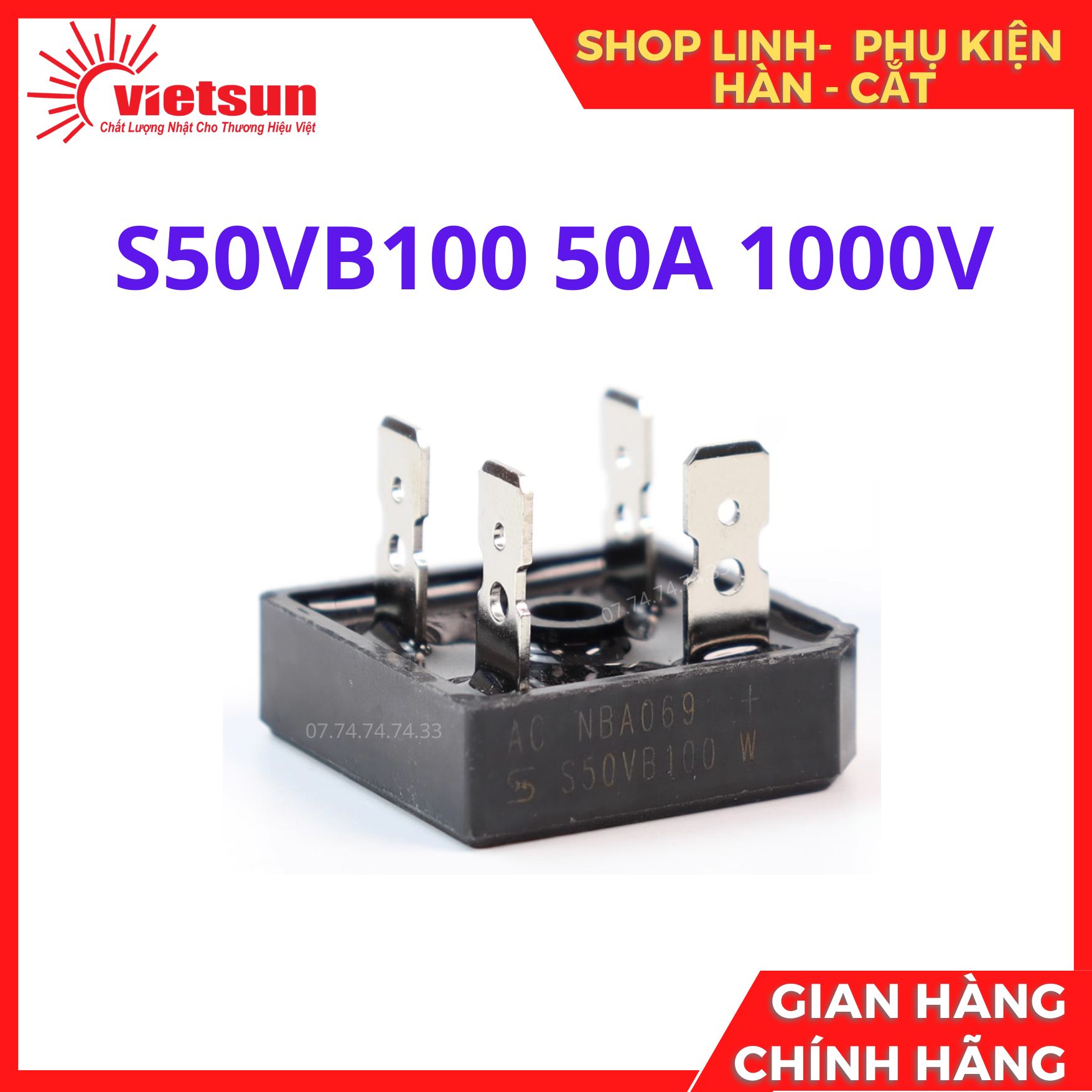 diode cầu, diode chỉnh lưu 35a, 50a, 35vb100, 50vb100
