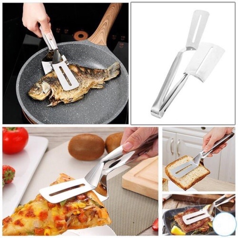 Kẹp Inox Gắp Nóng Thức Ăn, Xẻng Gắp Thức Ăn