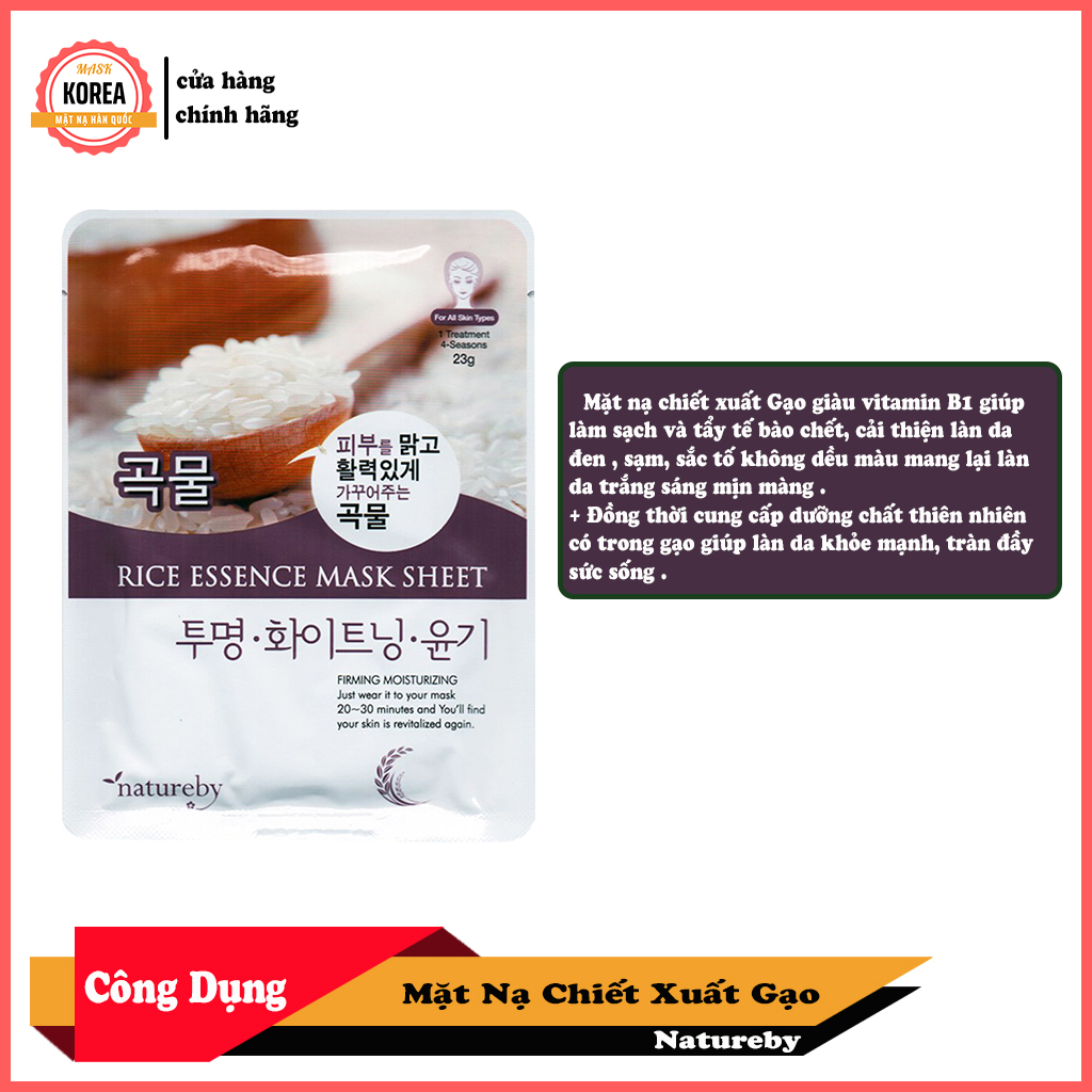 [HCM]Mặt Nạ Gạo Natureby HÀN QUỐC ( 10 miếng/230g )