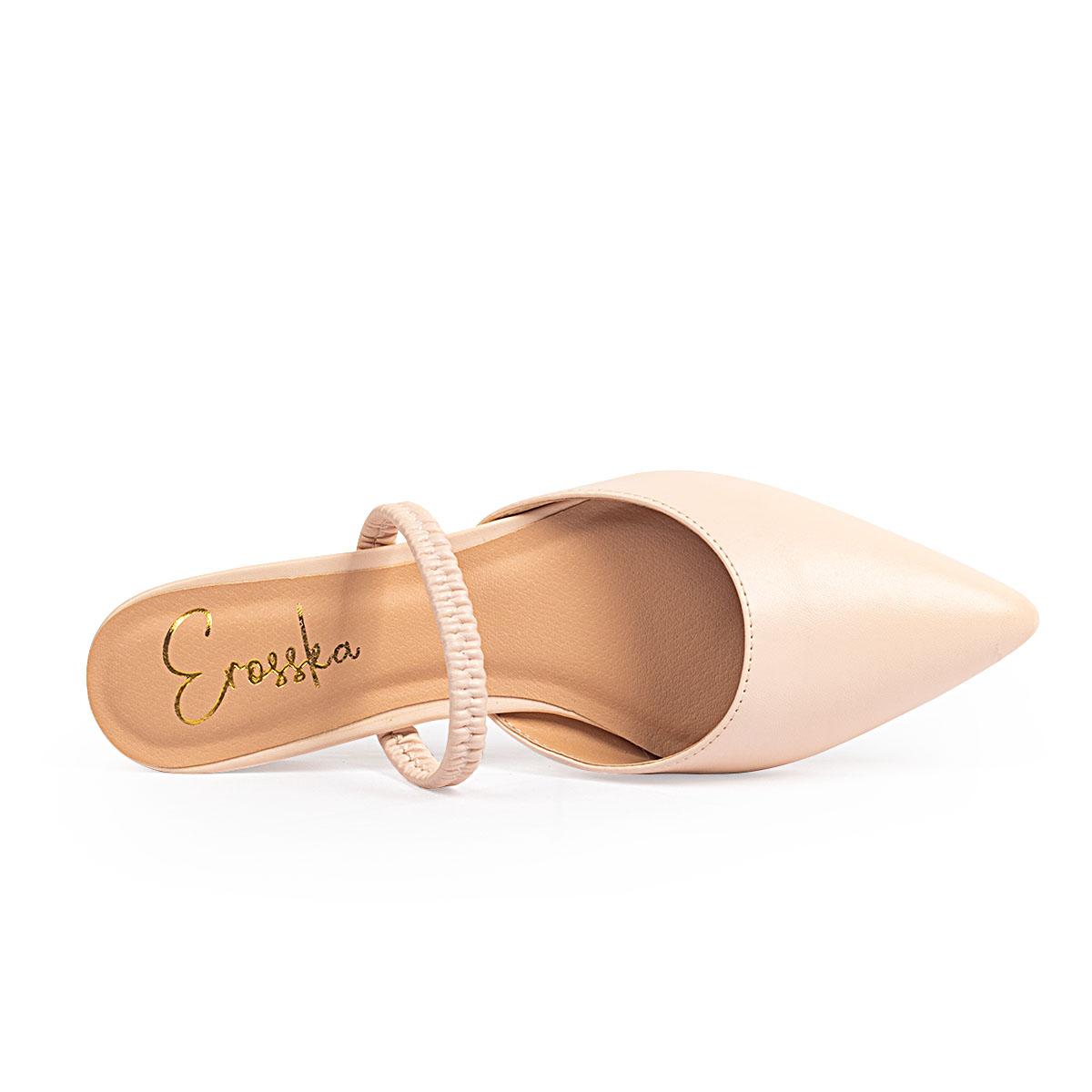 Giày nữ, giày cao gót slingback mũi nhọn cao 2cm phối dây thời trang kiểu dáng basic - EL002 (NU)