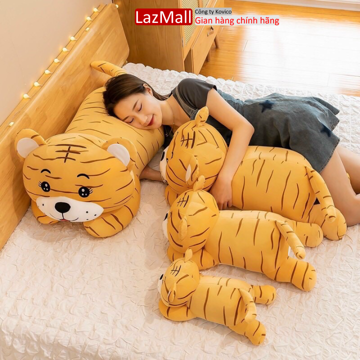 Gấu bông, gối ôm hổ vằn vàng cute dễ thương,thú nhồi bông hổ vằn vàng, gấu bông giúp bé ngủ ngon, đồ chơi thú bông