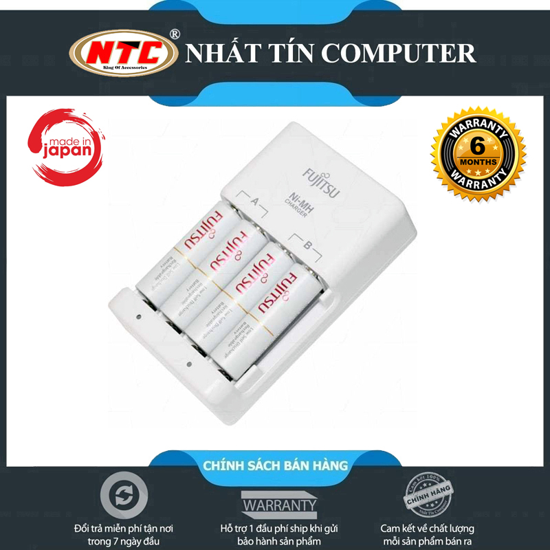 Set box charger included 4 AA battery Fujitsu hr-3utc 1900mAh goods inland box Japanese-made in Japan