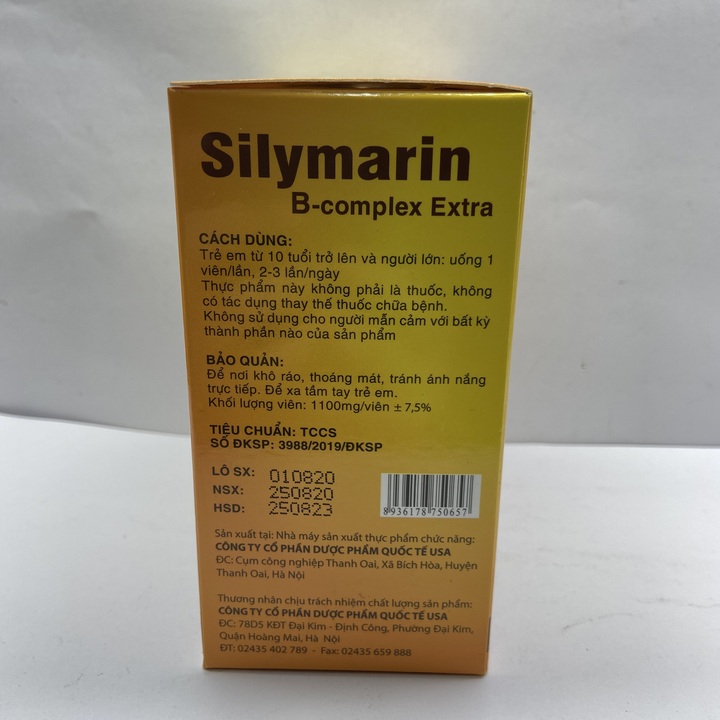 Silymarin B-Complex Extra Vàng - Hộp 100 Viên