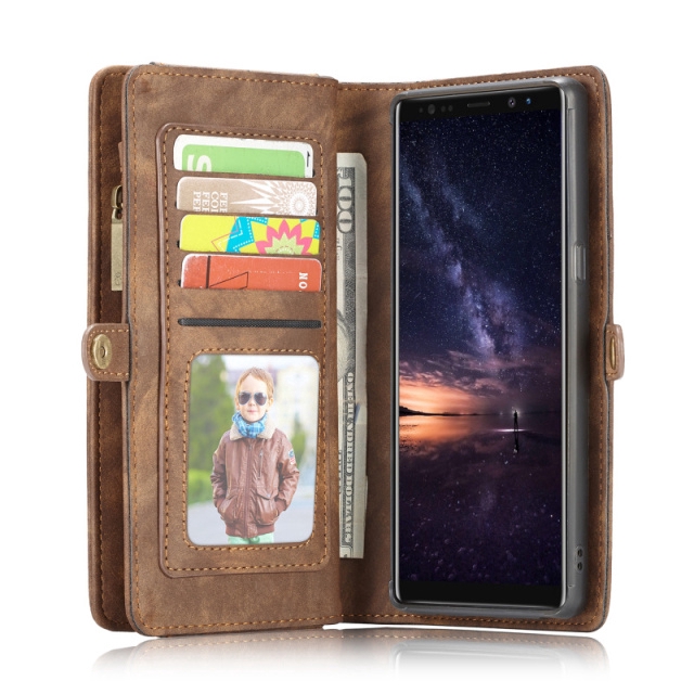 Bao da PU dạng ví dài retro cho điện thoại Samsung Galaxy Note 9