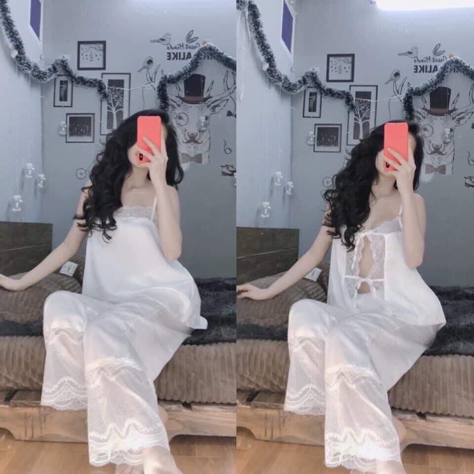 Đồ mặc nhà 2 dây sexy lụa satin - latin siêu mát đb102