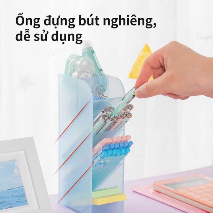 Kệ ống đựng bút, mỹ phẩm, đồ dùng văn phòng 5 ngăn Deli - Trang trí, sắp xếp đồ dùng gọn gàng - 8932/ 8933 - Hình ảnh 6