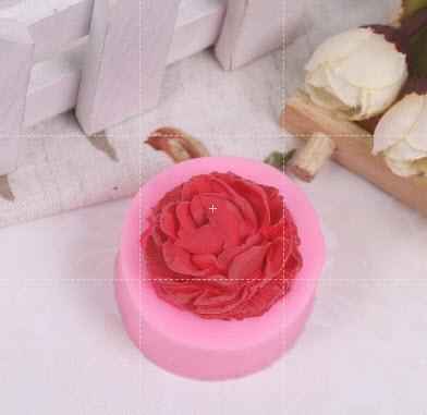 Khuôn silicon 3D hoa hồng trung