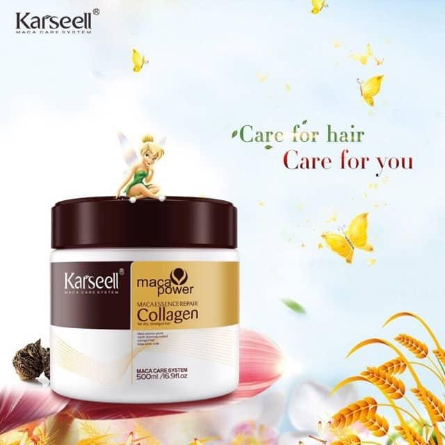 Dầu hấp tóc siêu mềm mượt tóc Collagen Karseell Maca 500ml