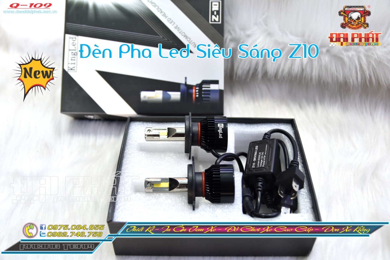 ĐÈN PHA LED SIÊU SÁNG Z10S CHÂN H4 - 1 BÓNG