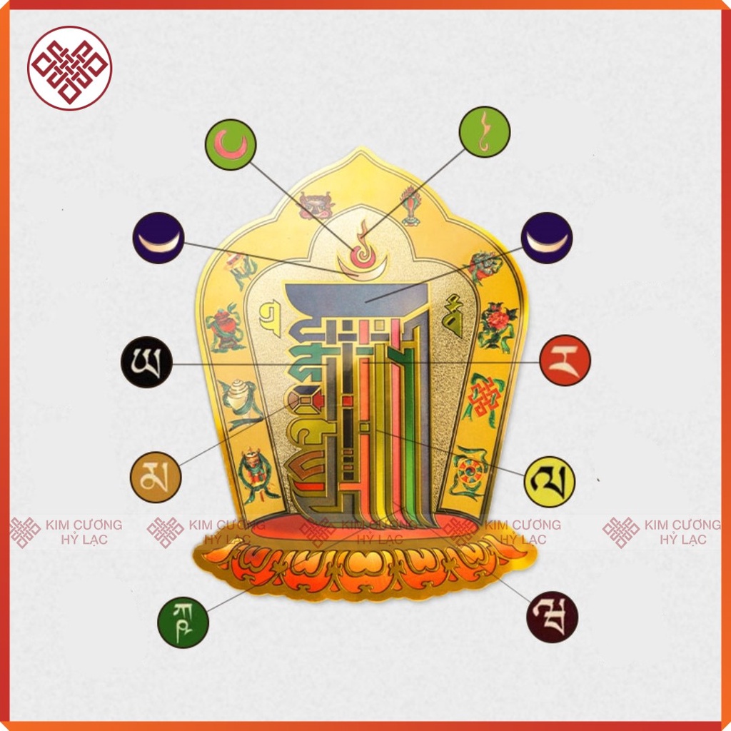Decal Dán Biểu Tượng Kalachakra Mật Tông [Kim Cương Hỷ Lạc]